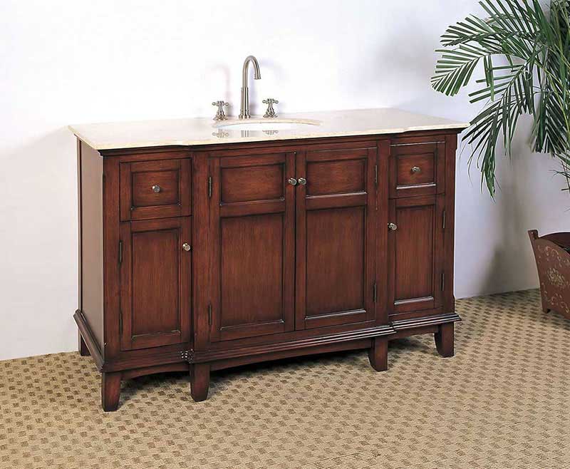Legion Furniture 53" Sink Vanity - No Faucet Medium Brown