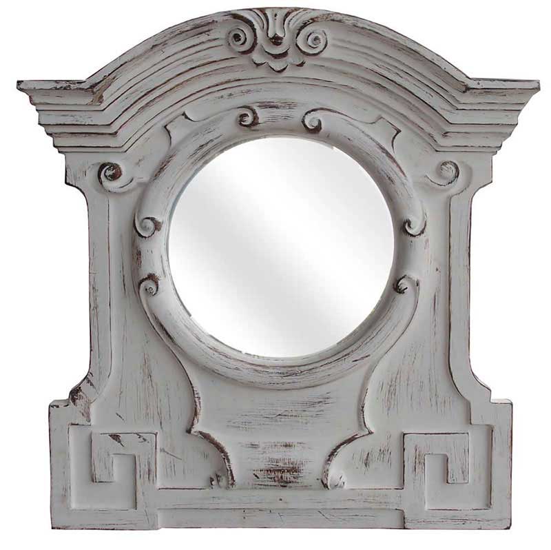 Legion Furniture Resin 15.7"x15.7" Mirror Overall 33.9"x32.3" Antique White
