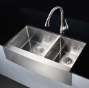 Anzzi ELYSIAN Series 36 in. Farm House 60/40 Dual Basin Handmade Stainless Steel Kitchen Sink 2