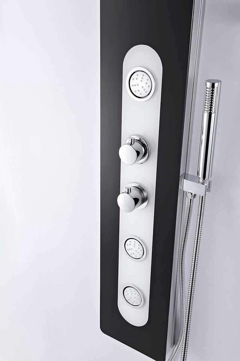 Anzzi LANDE Series 56 in. Full Body Shower Panel System with Heavy Rain Shower and Spray Wand in Black 3