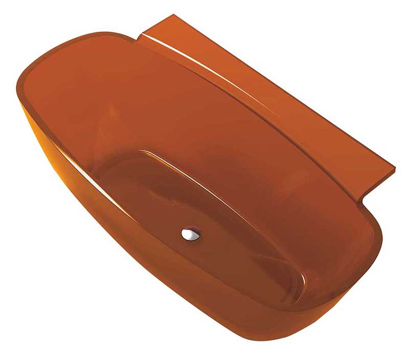 Vida 62 in. One Piece Anzzi Stone Freestanding Bathtub in Translucent Honey Amber