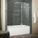 Anzzi HERALD Series 48 in. by 58 in. Frameless Hinged tub door in Brushed Nickel