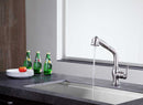 Anzzi Del Moro Single-Handle Pull-Out Sprayer Kitchen Faucet in Brushed Nickel KF-AZ203BN 12