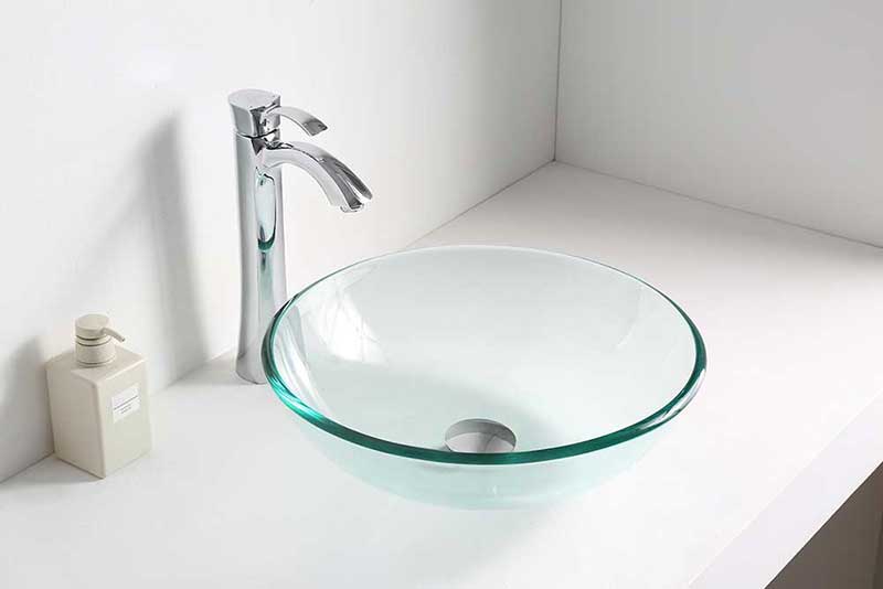 Anzzi Etude Series Deco-Glass Vessel Sink in Lustrous Clear Finish 4