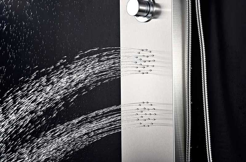Anzzi PRAIRE Series 64 in. Full Body Shower Panel System with Heavy Rain Shower and Spray Wand in Brushed Steel 7