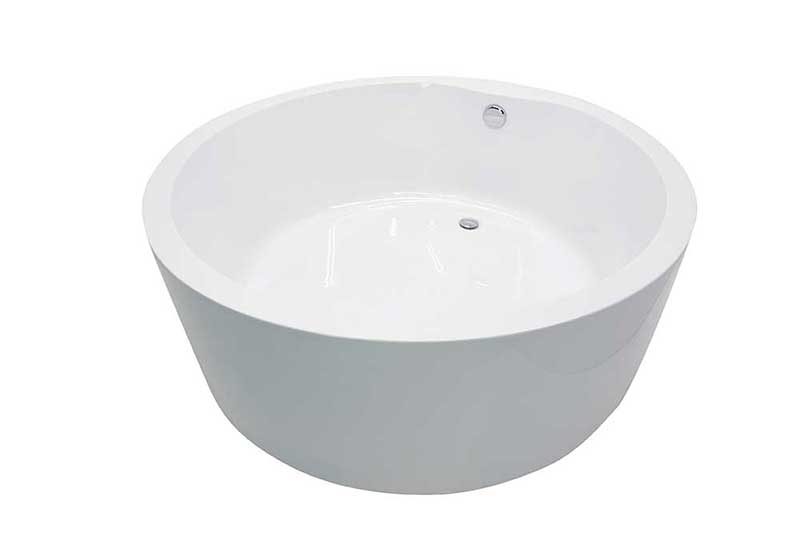 Anzzi Rotunda 4.9 ft. Acrylic Freestanding Non-Whirlpool Bathtub in White and Sol Series Faucet in Chrome 2