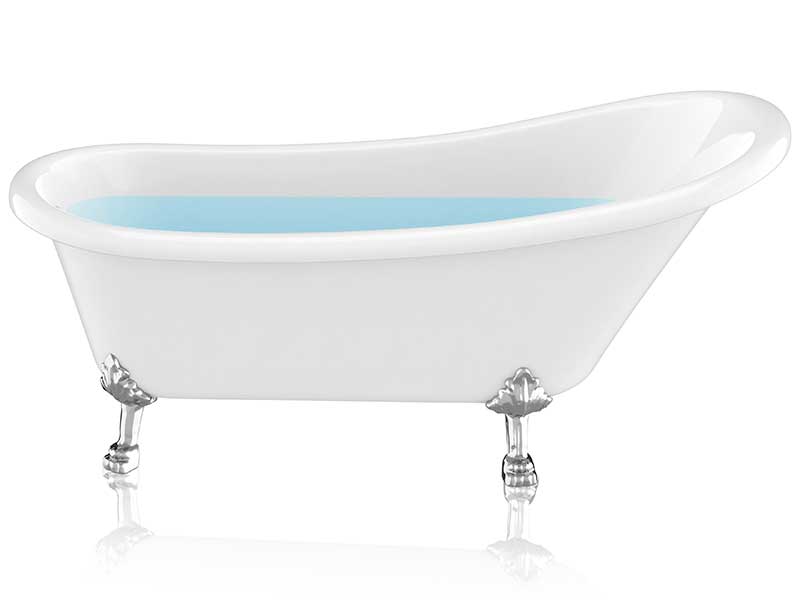 Anzzi 67.32” Diamante Slipper-Style Acrylic Claw Foot Tub in White FT-CF131LXFT-CH