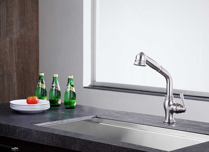 Anzzi Del Moro Single-Handle Pull-Out Sprayer Kitchen Faucet in Brushed Nickel KF-AZ203BN 3
