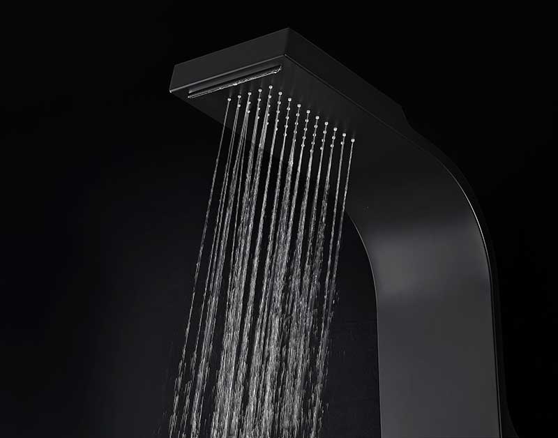 Anzzi Atoll Series 66 in. Full Body Shower Panel System with Heavy Rain Shower and Spray Wand in Black