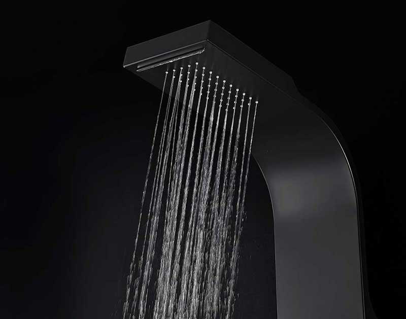 Anzzi LEVEL Series 66 in. Full Body Shower Panel System with Heavy Rain Shower and Spray Wand in Black 7