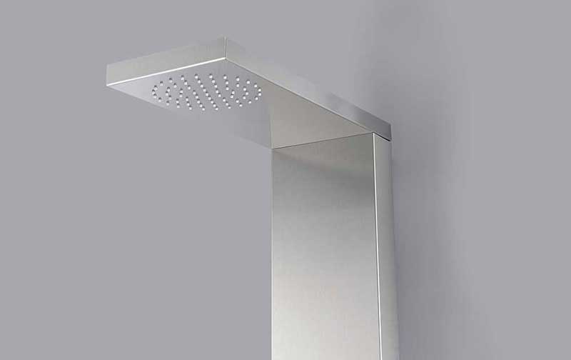 Anzzi TUNDRA Series 52 in. Full Body Shower Panel System with Heavy Rain Shower and Spray Wand in Brushed Steel 9