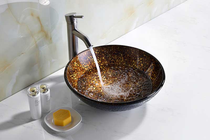 Anzzi Tara Series Deco-Glass Vessel Sink in Idol Gold LS-AZ8183 3