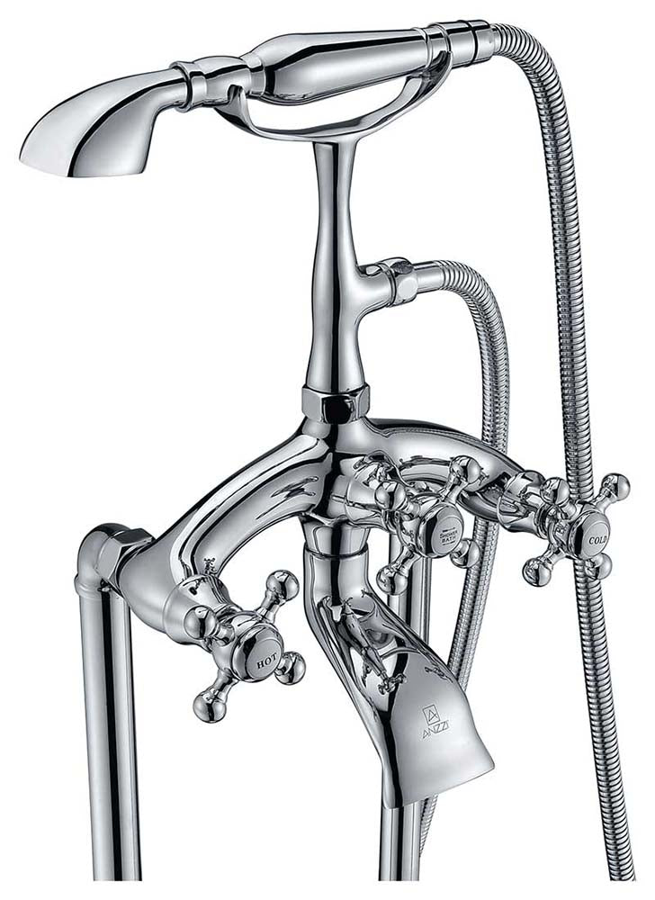 Anzzi Tugela 3-Handle Claw Foot Tub Faucet with Hand Shower in Polished Chrome FS-AZ0052CH 8