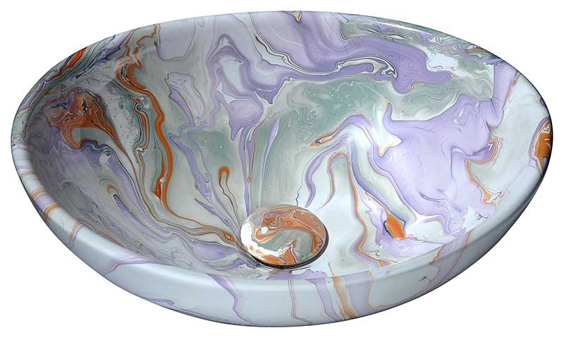 Anzzi Sona Series Ceramic Vessel Sink in Marbled Adobe LS-AZ274