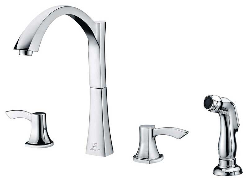 Anzzi Soave Series 2-Handle Kitchen Faucet in Polished Chrome