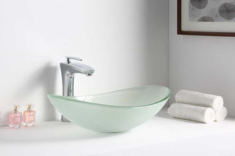 Anzzi Craft Series Deco-Glass Vessel Sink in Lustrous Frosted LS-AZ8128 3