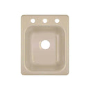 Lyons Industries DKPREP02 Almond 16"x20" Single Bowl Acrylic 8" Deep Kitchen Prep Sink with Three Faucet Holes