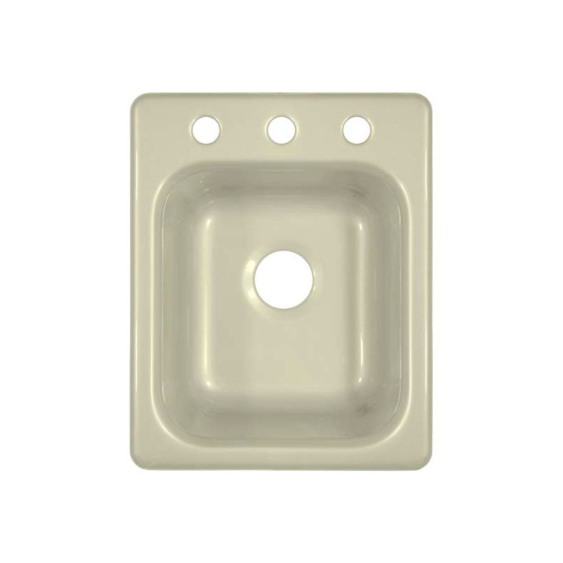 Lyons Industries DKPREP09 Biscuit 16"x20" Single Bowl Acrylic 8" Deep Kitchen Prep Sink with Three Faucet Holes