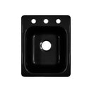Lyons Industries DKPREP22 Black 16"x20" Single Bowl Acrylic 8" Deep Kitchen Prep Sink with Three Faucet Holes