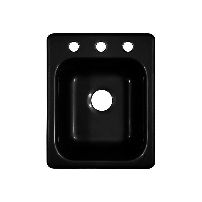 Lyons Industries DKPREP22 Black 16"x20" Single Bowl Acrylic 8" Deep Kitchen Prep Sink with Three Faucet Holes