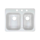 Lyons Industries DKS01EE-3.5 Designer White 25"x19.5" Recreational Vehicle-Mobile Home Acrylic Two Bowl Kitchen Sink