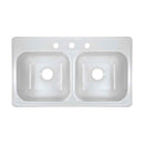 Lyons Industries DKS01J-3.5 White 33"x19" Manufactured/Mobile Home Acrylic 9" Deep Kitchen Sink, Three Hole