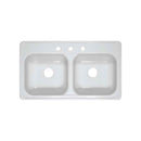 Lyons Industries DKS01Q-TB White 33"x19" Manufactured/Mobile Home Acrylic 6" Deep Kitchen Sink, Three Hole