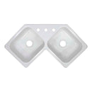 Lyons Industries DKS01V-3.5 White 32.25"x32.25" Manufactured/Mobile Home Acrylic Corner Kitchen Sink, Three Hole