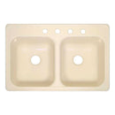 Lyons Industries DKS02DX-TB Almond Deluxe Dual Bowl Acrylic 10" Deep Kitchen Sink