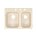 Lyons Industries DKS02EE-3.5 Designer Almond 25"x19.5" Recreational Vehicle-Mobile Home Acrylic Two Bowl Kitchen Sink