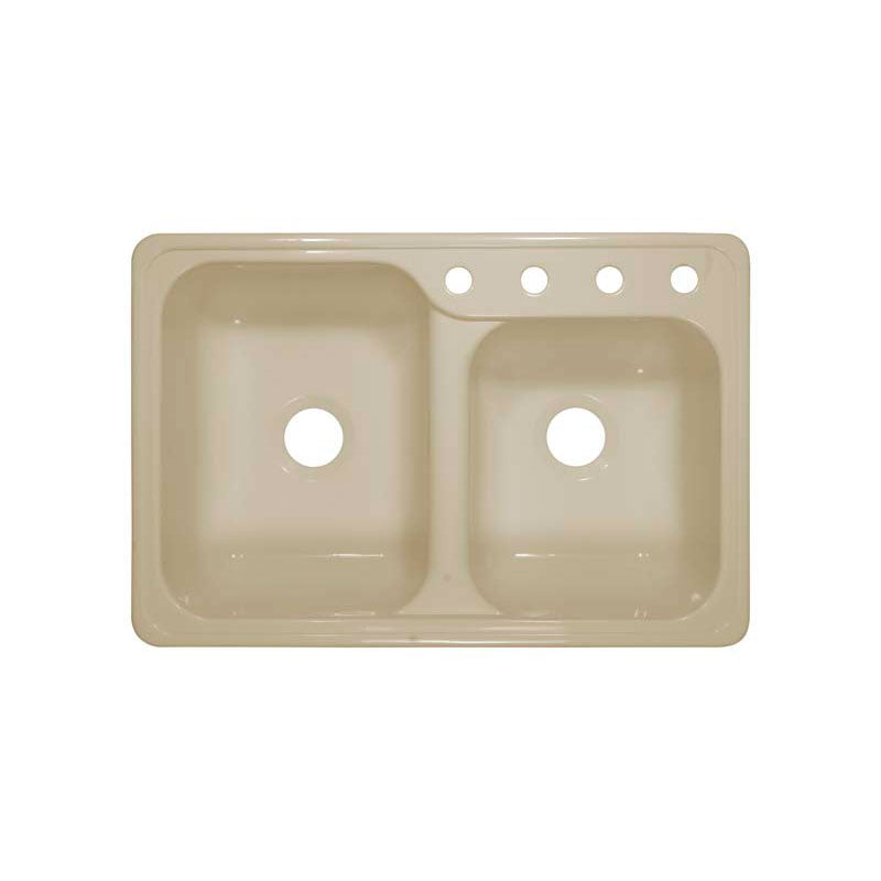 Lyons Industries DKS02GC Almond Gourmet Choice Dual Offset Bowl 8.5" Deep Acrylic Kitchen Sink