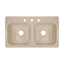 Lyons Industries DKS02J-3.5 Almond 33"x19" Manufactured/Mobile Home Acrylic 9" Deep Kitchen Sink, Three Hole