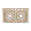 Lyons Industries DKS02J4-3.5 Almond 33"x19" Manufactured/Mobile Home Acrylic 9" Deep Kitchen Sink, Four Hole