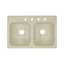 Lyons Industries DKS02LX-TB4 Almond LX Style Canadian 31" X 20.5" Dual Bowl 9" Deep Acrylic Four Hole Kitchen Sink