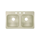 Lyons Industries DKS09A-3.375 Designer Biscuit 29"x29" Recreational Vehicle-Mobile Home Acrylic 7.25-Inch Deep Kitchen Sink, Three Hole