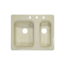 Lyons Industries DKS09K-3.5 Designer Biscuit 25 7/8"x21 3/8" Recreational Vehicle-Mobile Home Acrylic Hi-Low Kitchen Sink
