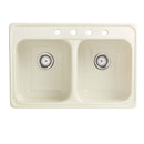 Lyons Industries DKS09TE-TB4 Biscuit Timeless Elegance Dual Bowl Acrylic 10-Inch Deep Kitchen Sink