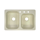 Lyons Industries DKS09Z-TB Biscuit Gourmet Choice Canadian 31" X 20.5" Dual Offset Bowl 8" Deep Acrylic Kitchen Sink