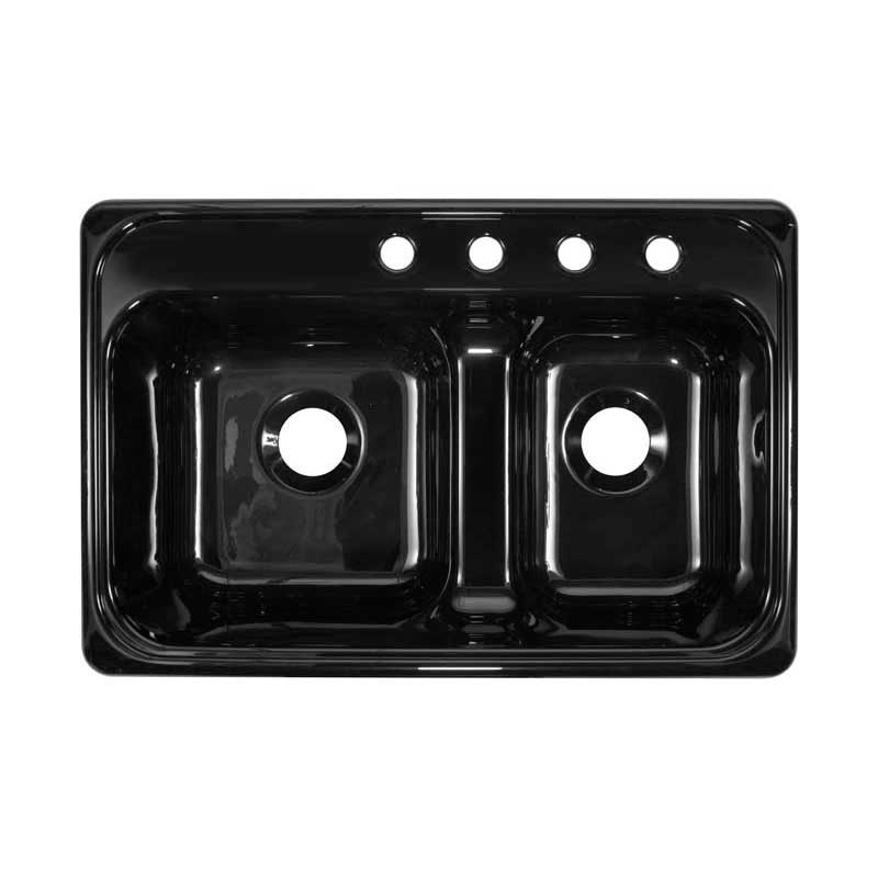 Lyons Industries DKS22LD-3.5 Chef Select Black Dual Bowl Low Dam Acrylic Kitchen Sink