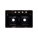 Lyons Industries DKS22LX-TB4 Black LX Style Canadian 31" X 20.5" Dual Bowl 9" Deep Acrylic Four Hole Kitchen Sink