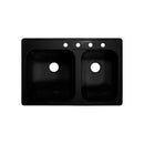 Lyons Industries DKS22P-TB Black Pan Handler Dual Offset Bowl Acrylic Kitchen Sink