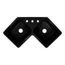 Lyons Industries DKS22V-3.5 Black 32.25"x32.25" Manufactured/Mobile Home Acrylic Corner Kitchen Sink, Three Hole