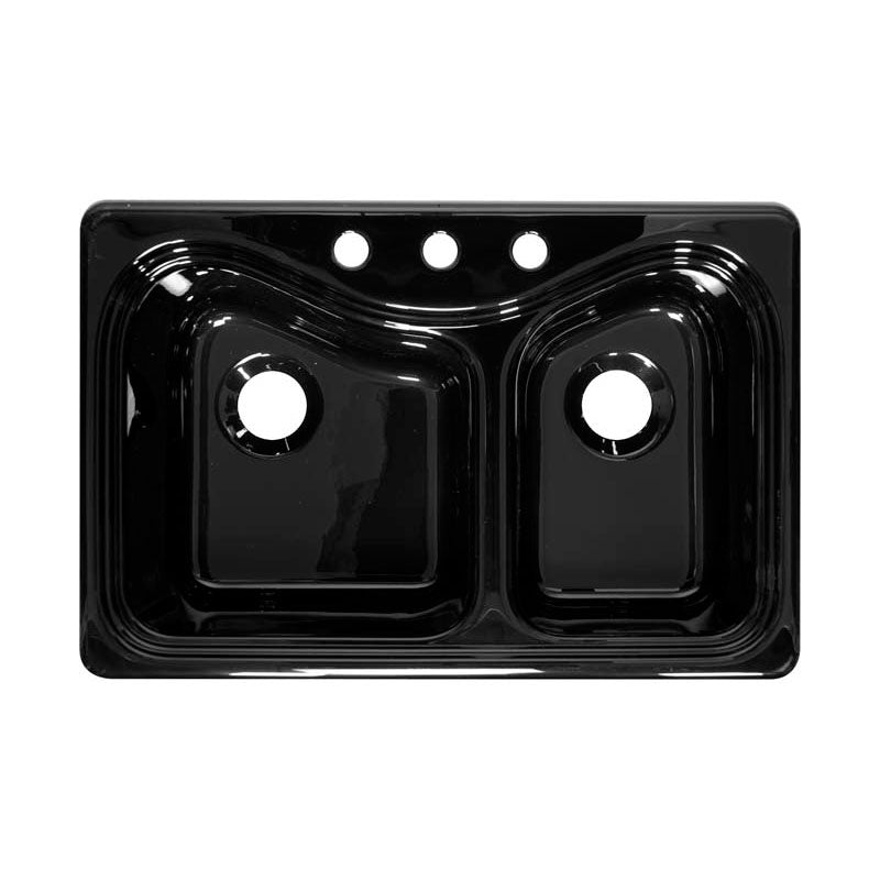 Lyons Industries DKS22Y-3.5 Designer Black Connoisseur Dual High-Low Bowl Acrylic Kitchen Sink