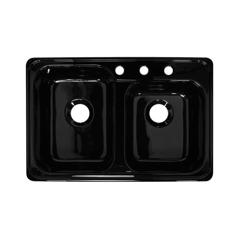 Lyons Industries DKS22Z-TB Black Gourmet Choice Canadian 31" X 20.5" Dual Offset Bowl 8" Deep Acrylic Kitchen Sink