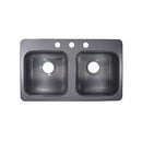 Lyons Industries DKS64A-3.375 Designer Metallic Silver 29"x17" Recreational Vehicle-Mobile Home Acrylic 7.25" Deep Kitchen Sink, Three Hole