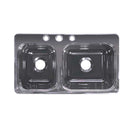 Lyons Industries DKS64CB-3.5 Metallic Silver 33"x19" Manufactured/Mobile Home Acrylic 8" Deep Kitchen Sink with Step Down Ledge, three Hole