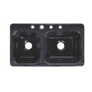 Lyons Industries DKS64CB4-3.5 Metallic Silver 33"x19" Manufactured/Mobile Home Acrylic 8" Deep Kitchen Sink with Step Down Ledge, Four Hole