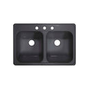 Lyons Industries DKS64DX-TB Metallic Silver Deluxe Dual Bowl Acrylic 10" Deep Kitchen Sink