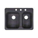 Lyons Industries DKS64EE-3.5 Designer Metallic Silver 25"x19.5" Recreational Vehicle-Mobile Home Acrylic Two Bowl Kitchen Sink