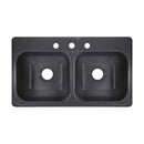 Lyons Industries DKS64J-3.5 Metallic Silver 33"x19" Manufactured/Mobile Home Acrylic 9" Deep Kitchen Sink, Three Hole